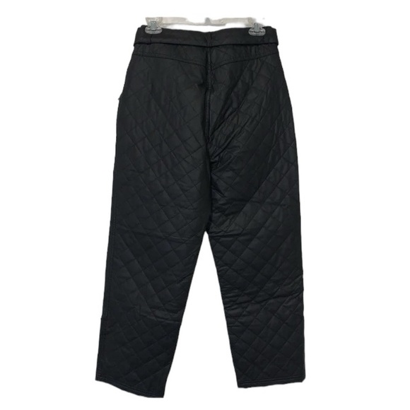 NWT Zara Faux Leather Quilted Belted Cropped Pants Size Medium - Picture 4 of 11